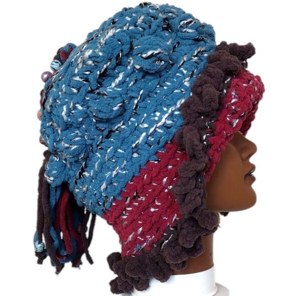 Slouchy, Boho Hat OOAK Handmade Crochet Free Hand Women's One Size - Picture 8 of 11